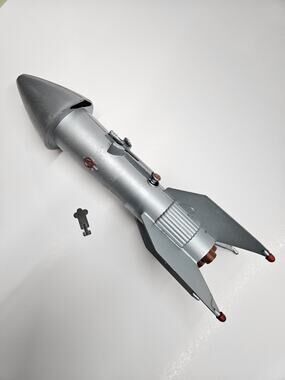 VTG Astro BERZAC CREATION 11" Rocket Spaceship Missile Mechanical Bank With Key